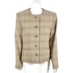 Pendleton Women’s 14 Tan Tweed Wool Blazer Jacket